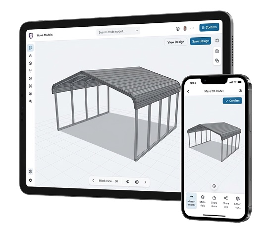 A dealer’s branded website with the configurator embedded in the page, showing the white-label look